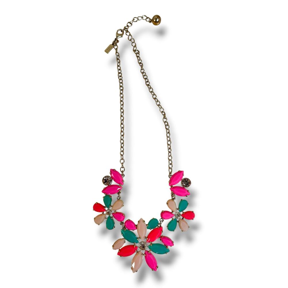 Kate Spade Gardens of Paris Floral Statement Necklace Pink Green
Bib Gold Tone - Picture 9 of 9